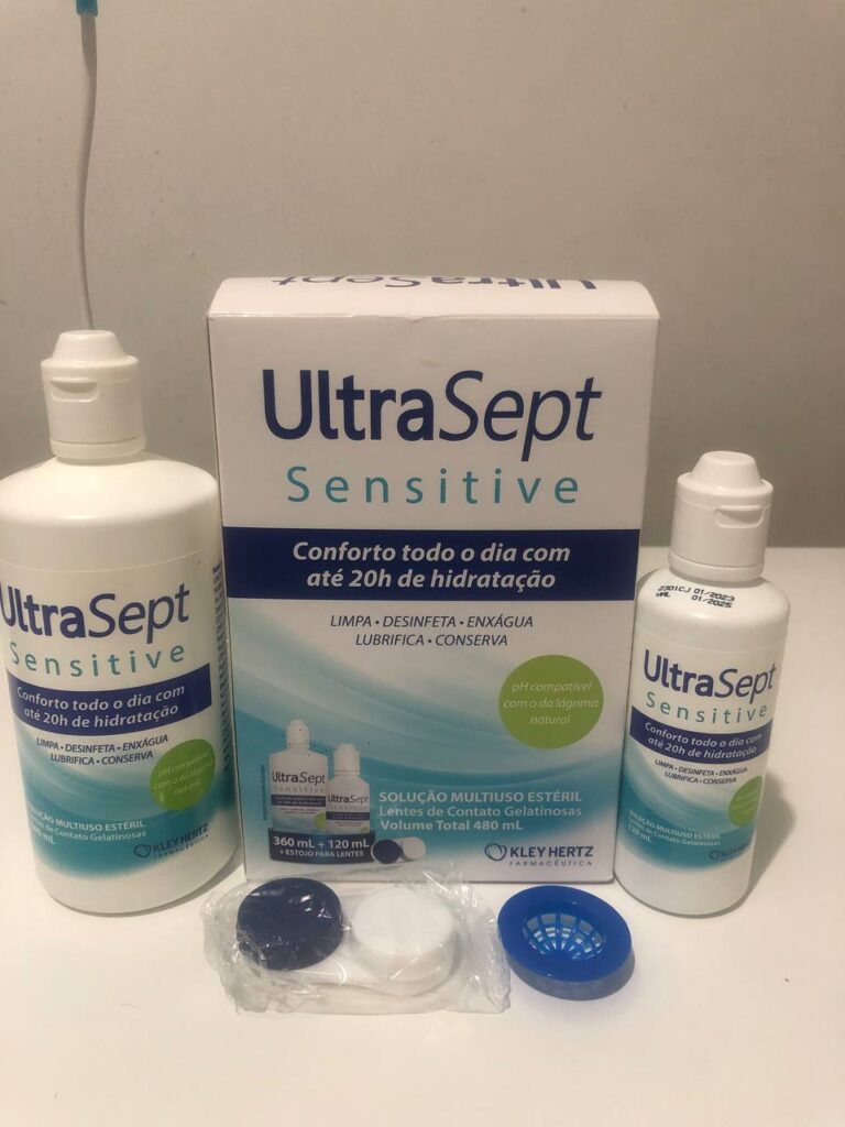 Resenha da solução para lentes UltraSept Sensitive