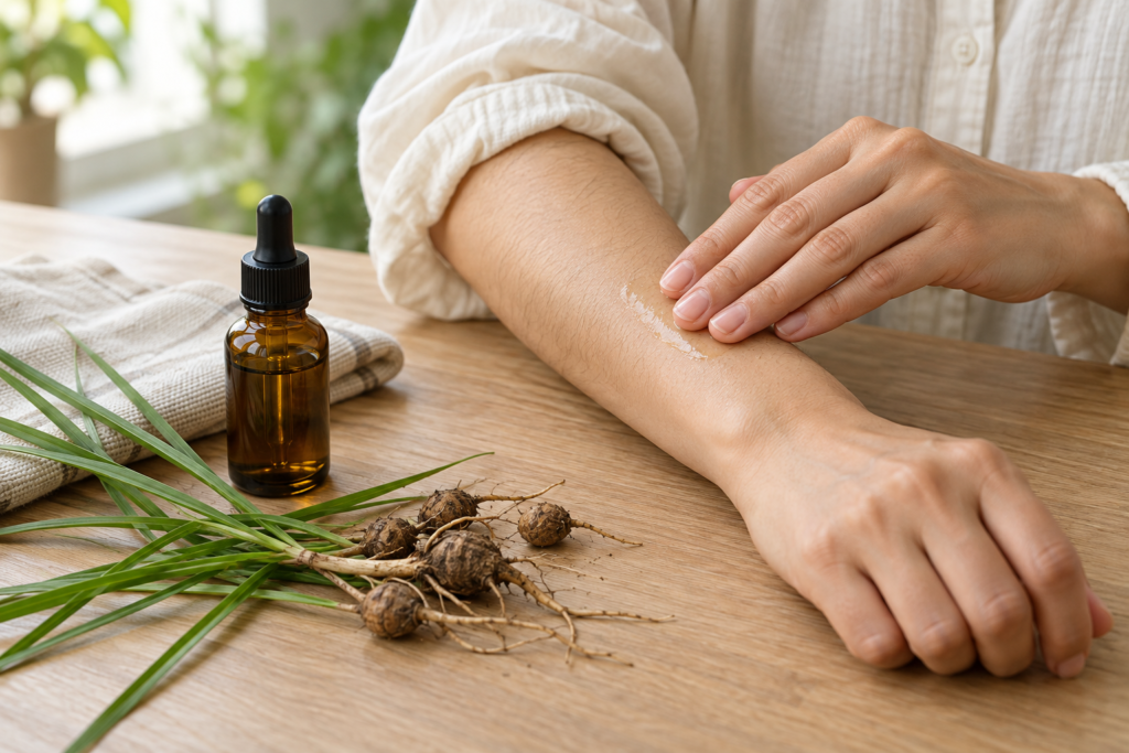 Óleo de Cyperus rotundus reduz os pelos? Veja estudos científicos, riscos, limitações e a comparação com a depilação a laser.